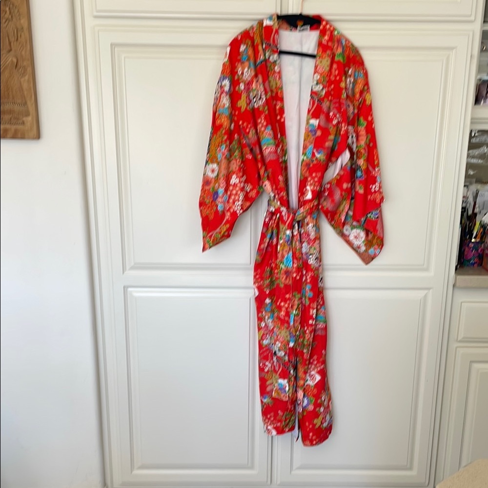 Vibrant Floral Kimono Robe